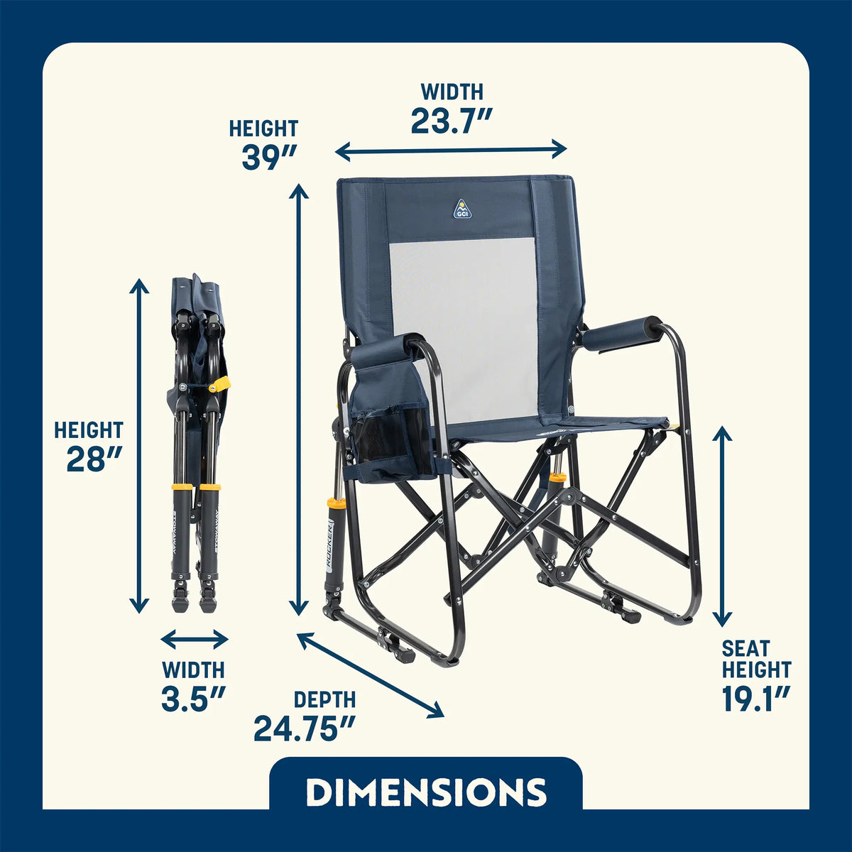 Stowaway Rocker™ with Storage Pouch